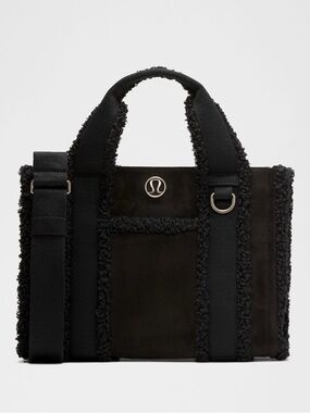 Lululemon Boxy Mini Tote Bag w/ Faux Shearling Trims